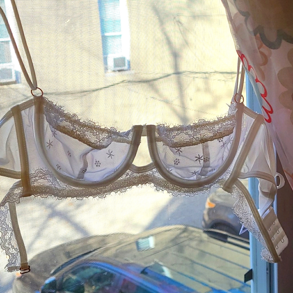 Lace white bra